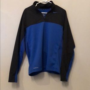 Nike Blue and Black Therma Fit Quarter Zip